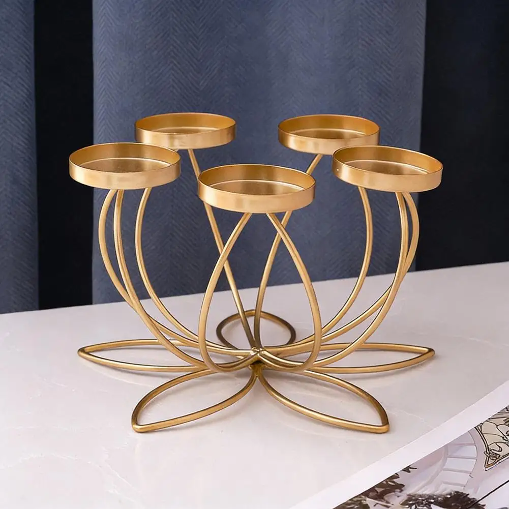 1/3/4/5-Candle Iron Candle Holder Decorative Tabletop Candlestick Holder Stand for Wedding Event Mantel Kitchen Dining Table Dec