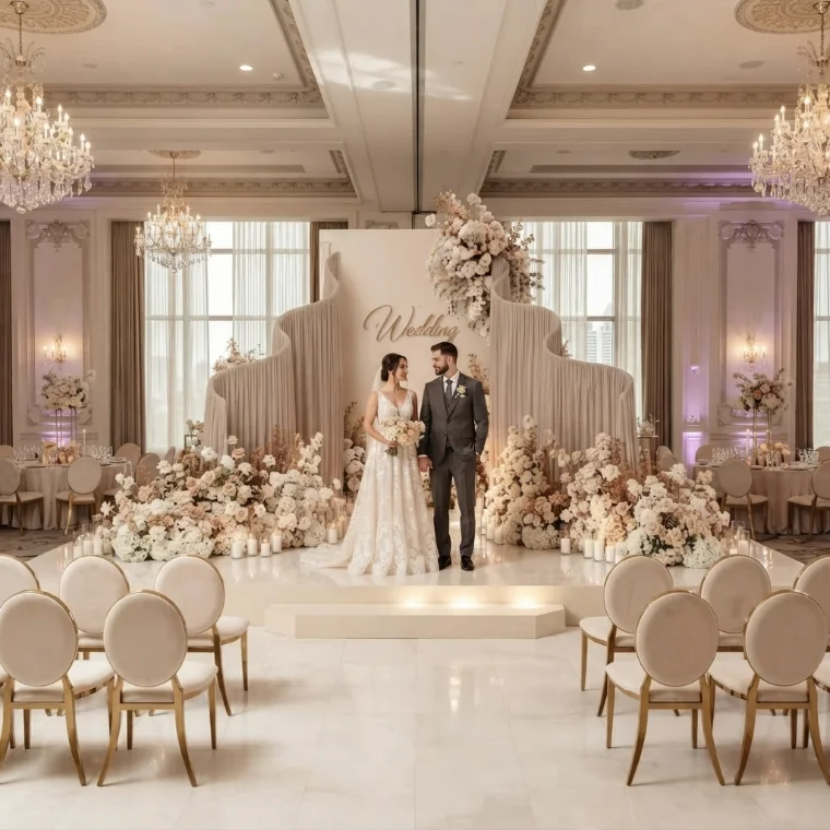 S Shape Wedding Arch Metal Curved Backdrop Frame Party Stage Decor Stand for Outdoor Floral Drapes Photo Booth Event Props