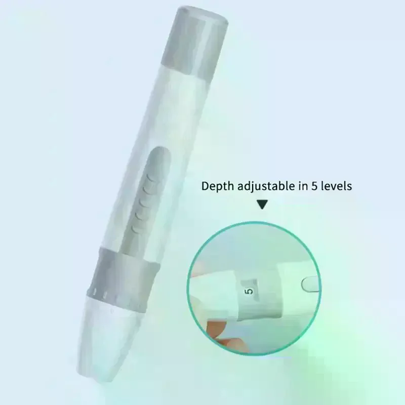 Adjustable Lancet Pen Depth Sampling Glucose Test Pen Diabetics Sensor Lancing Device Collect Accessories