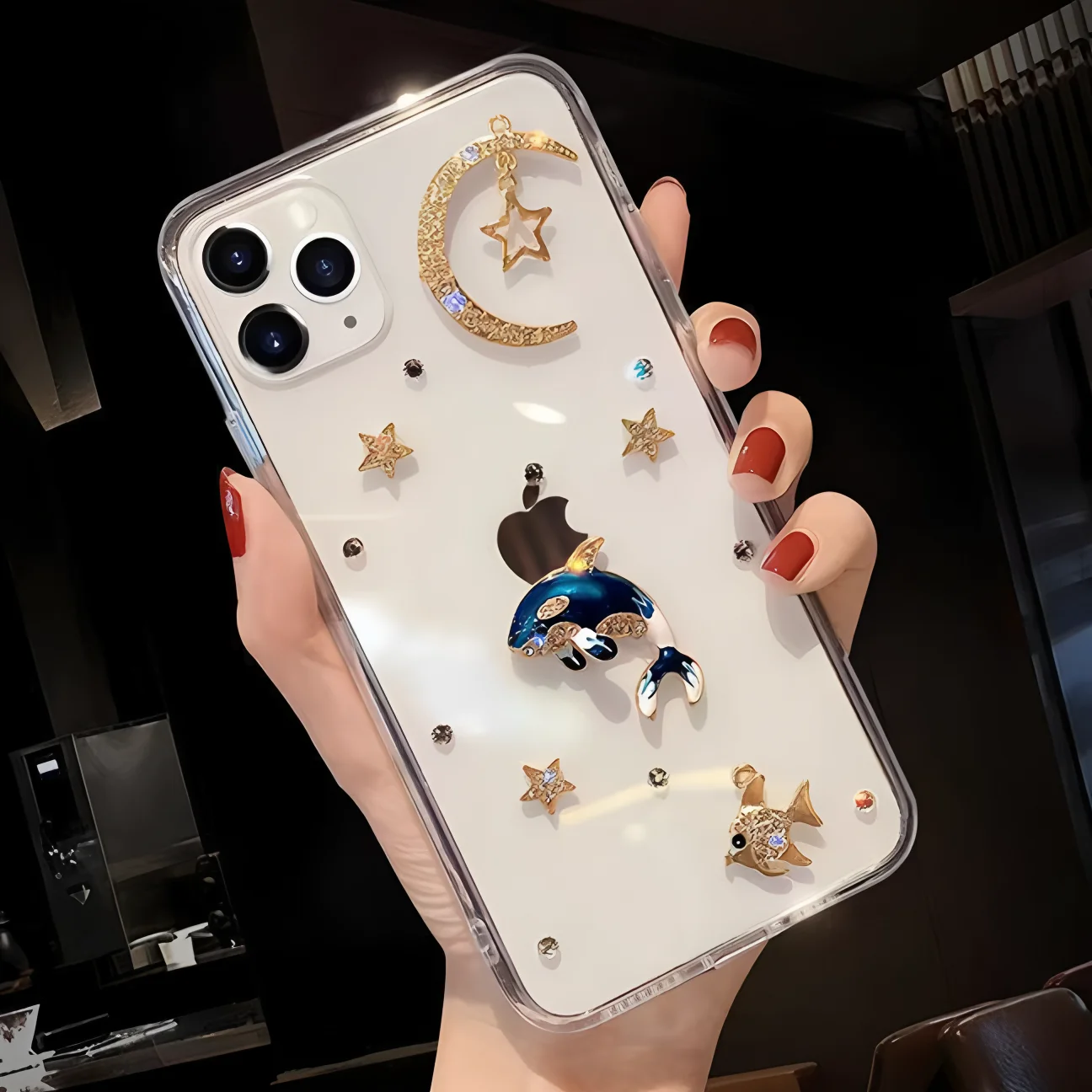 فاخر ثلاثية الأبعاد الحوت بلينغ قضية الهاتف لموتورولا موتو G86 G56 G54 G14 G84 G34 G04 G24 G85 G35 G55 G75 G05 G15 E15 5G غطاء