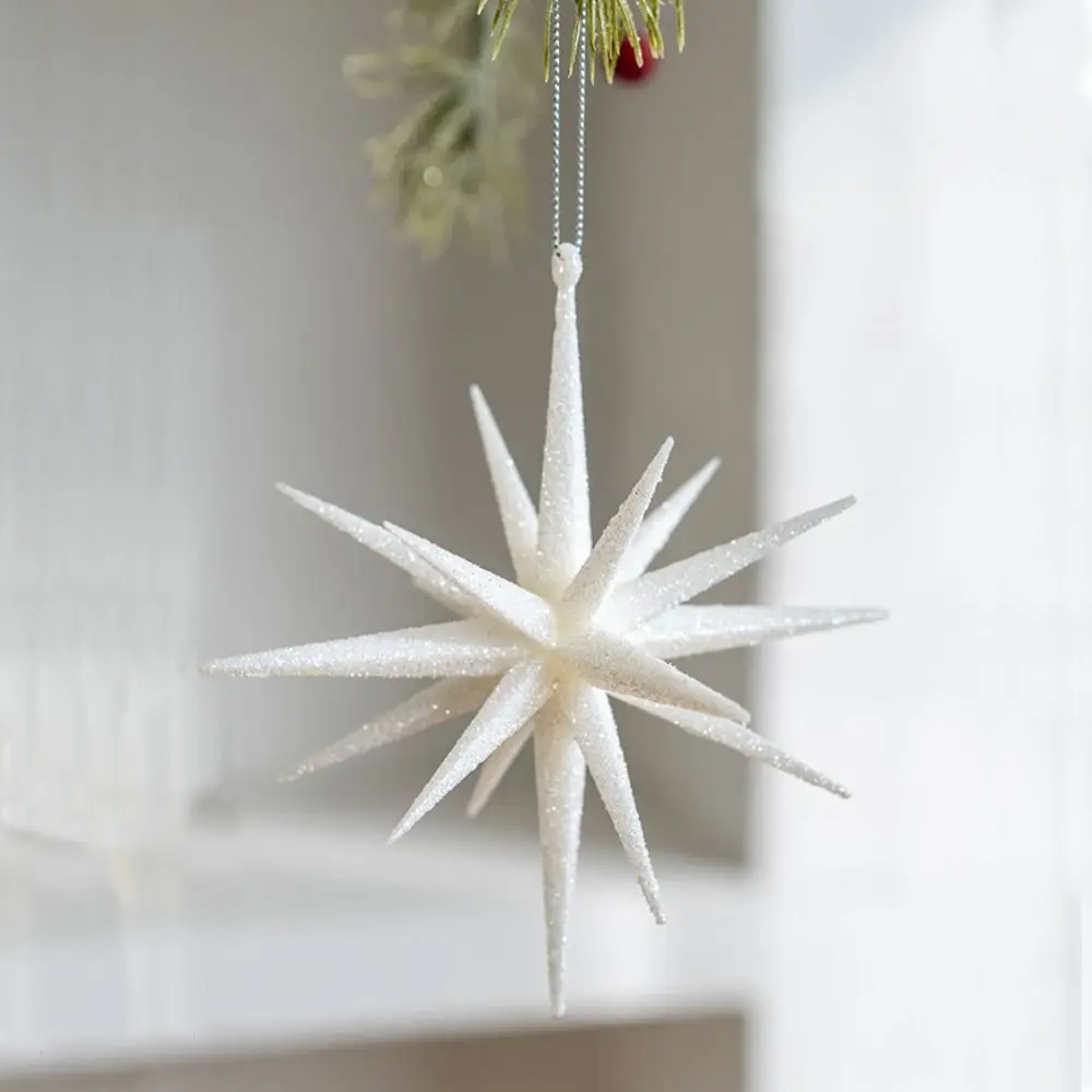 Pendurado árvore de natal estrela pingente fontes de festa explodindo estrela ornamento de natal adereços fotográficos transparentes