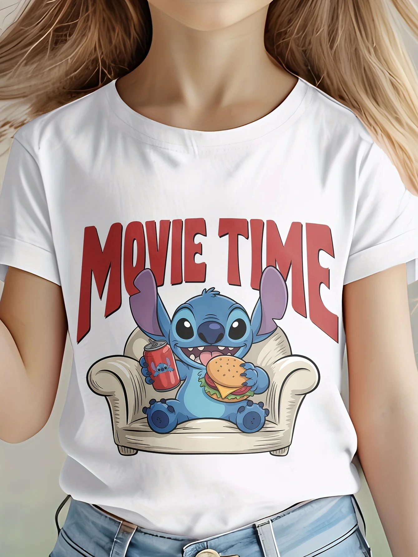 

Stitch Print Boys Girls T-Shirt Cotton Short Sleeve Children T-shirts Cute Cartoon Disney Tops Baby T-shirt Summer Kids Clothes