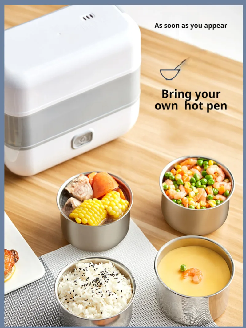 Electric Thermal Rice Cooker Plugin Portable Insulated Lunch Box Heated Steamer Insulated Bento Box