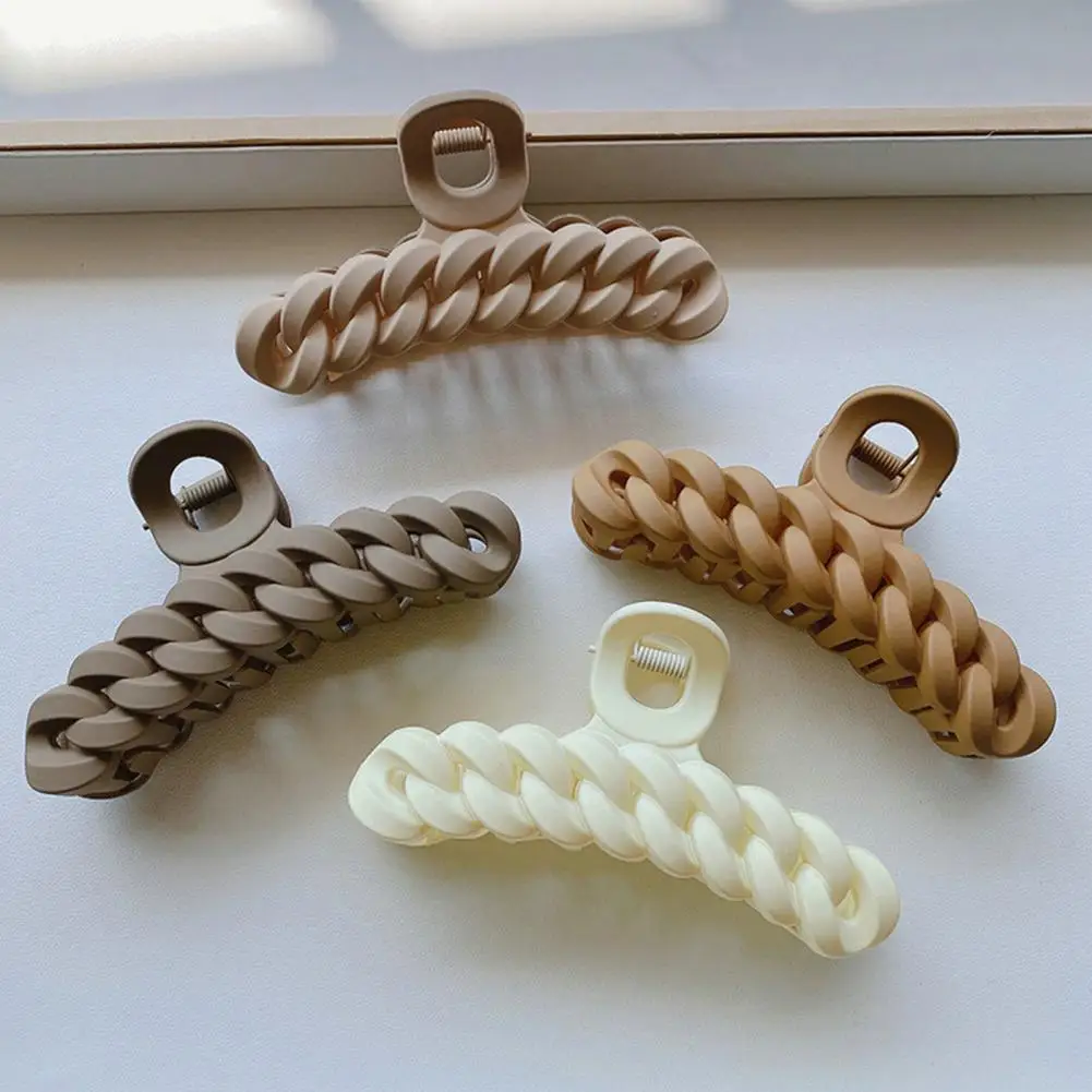 

Women Claw Clip Twisted Solid Color Elastic Spring Strong Claw Hair Decoration with Teeth Lightweight Hair Claw Hair Accessories