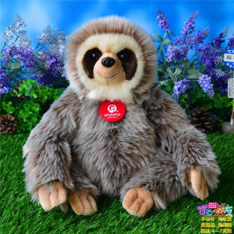 Realistic Sloth Plush Toy Cute Three-toed Sloth Plush Toy Seat Height 25cm Kids Girl Birthday Gift
