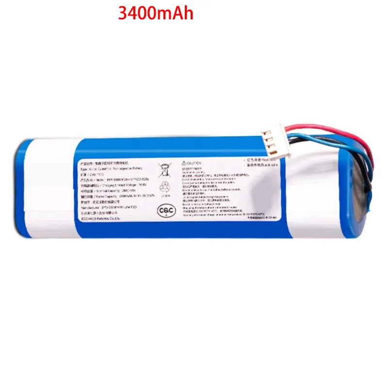 New 3400mAh S11-LI-144-2600 Li-ion Battery Pack For Ecovacs Ozmo 750 , For Ecovacs DEEBOT OZMO 900 (DN5G) Robot Vacuum Cleaner