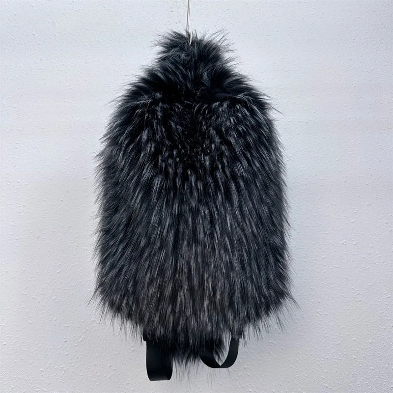 Women Furry Backpack, Ins Popular Faux Fur Bookbag, 2023 New Versatile Fluffy Travel Shoulder Bag