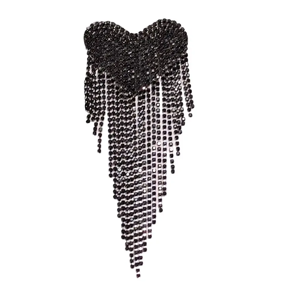 Beaded Tassel Epaulette Delicate Retro Heart Punk Brooch Classical Long Chain Shoulder Jewelry Men Women