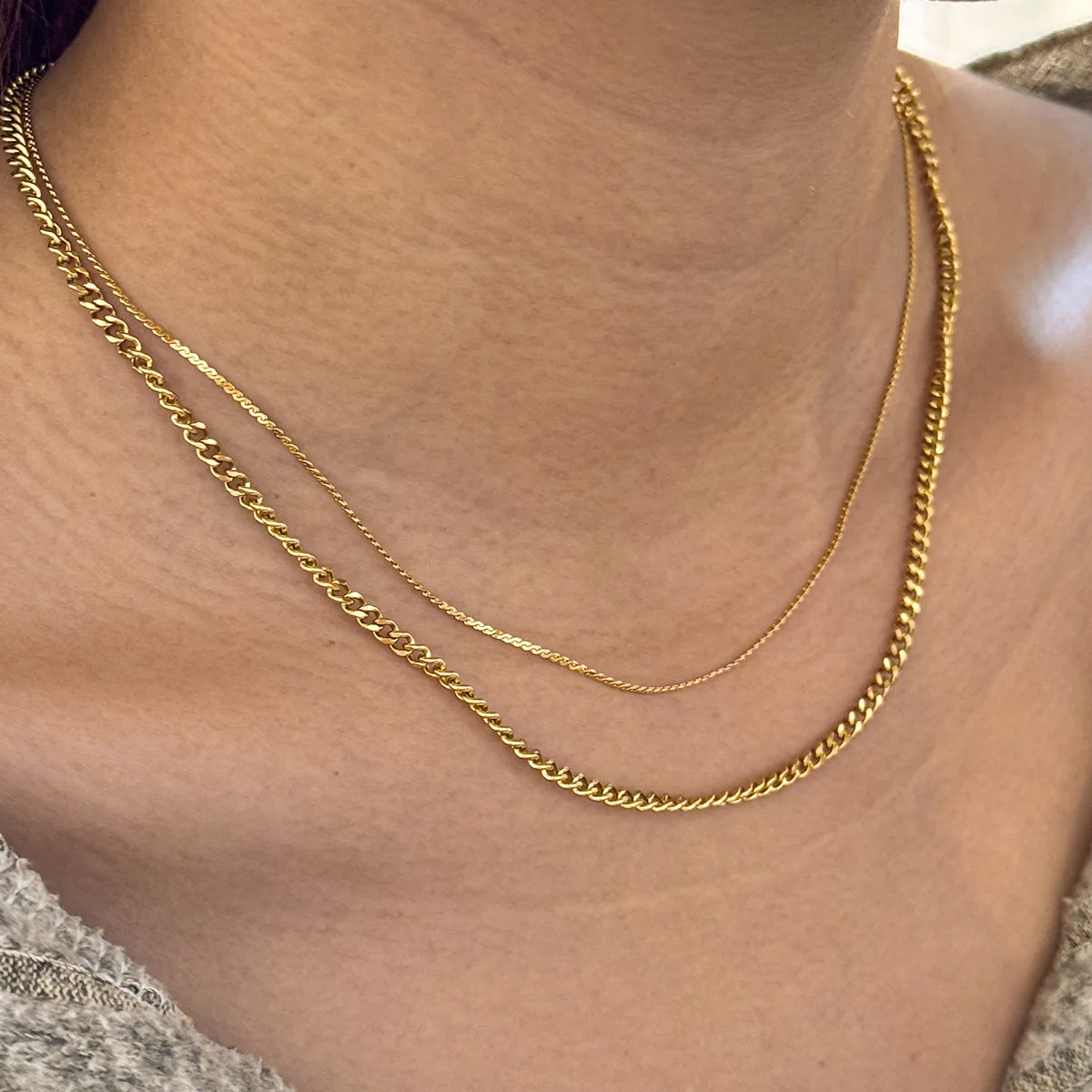 

Minimalist Gold Steel Color Chains Necklaces for Women Men Jewelry Gift Gold Plated 316 Stainless Steel Elegant Choker Necklace