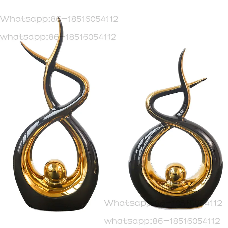 Heart pattern ceramic growth sculpture home office decoration handmade interior accessories ceramic crafts furniture