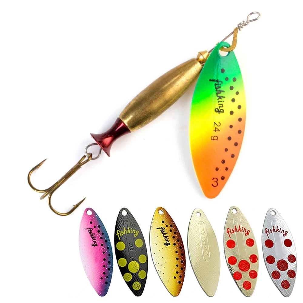 Spinner Lure Bait Long Cast 18g 24g Spoon Lures pike Metal Fishing Lure Bass Hard Bait With Hooks