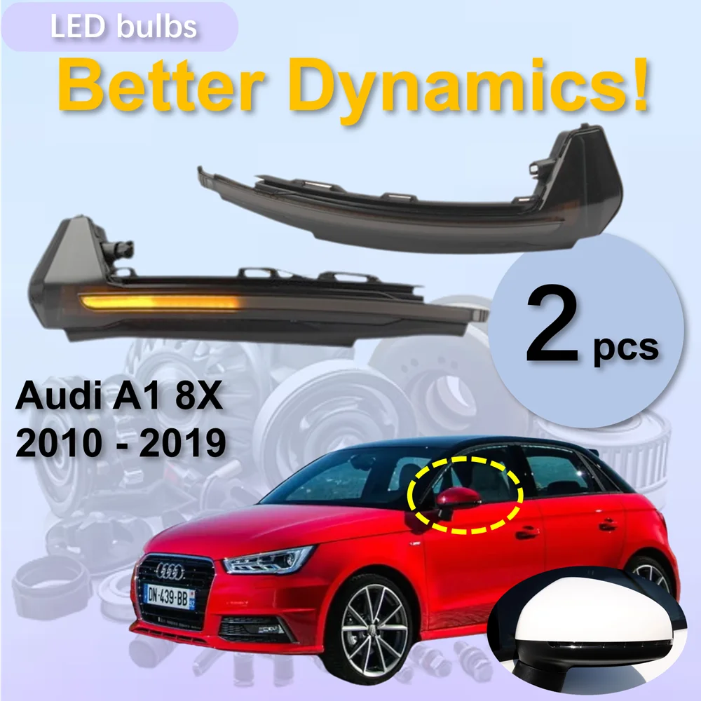 для Audi A1 8X 8X1 8XA 8XE 8XF 2010 - 2019 Динамический светодиодный указатель поворота в боковом зеркале заднего вида