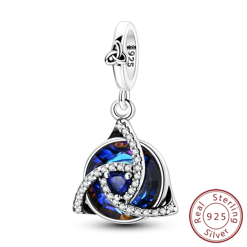 

Delicate 100% 925 Sterling Silver Celtic Knot Angel Ring Dangle Charm Fits Bracelet For Women Fine Jewelry Party Gifts