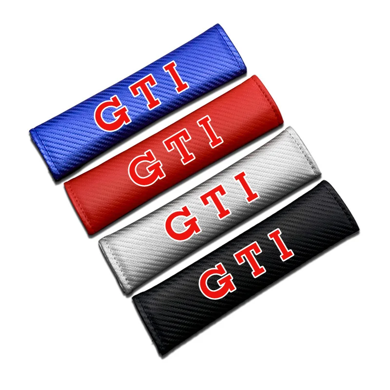 GTI Logo Car Safety Belt Shoulder Cover Seatbelt Protection Pad For Volkswagen VW GTI Rline R Polo Golf Passat Magotan Tiguan CC