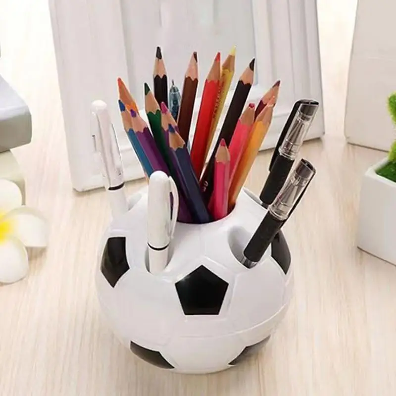 Soccer Shape Tool Supplies Pen Pencil Holder Football Shape Toothbrush Holder Desktop Rack Table Home Decoration Student Gifts