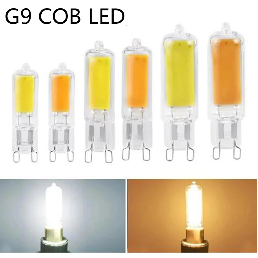 크리스탈 G4 G9 조도 조절 LED 유리 전구 COB 3w 5w 7w 3000k 내추럴 화이트 4000k 6000k AC220V/110V, 펜던트 조명 샹들리에 10 개