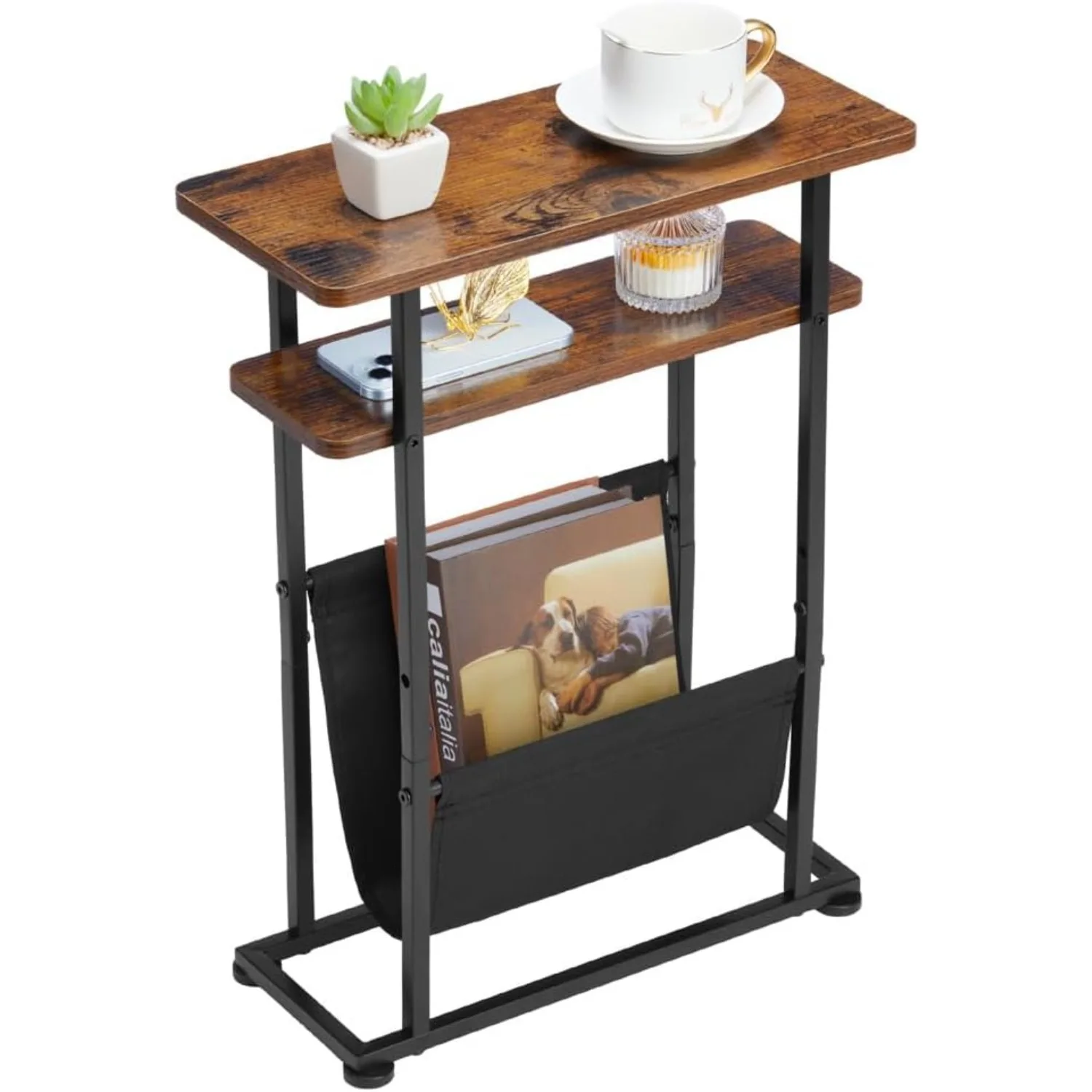 End Table , Narrow End Table Living Room Couch Side Table,Skinny Bedside Table Nightstand Bedroom Thin Side Table