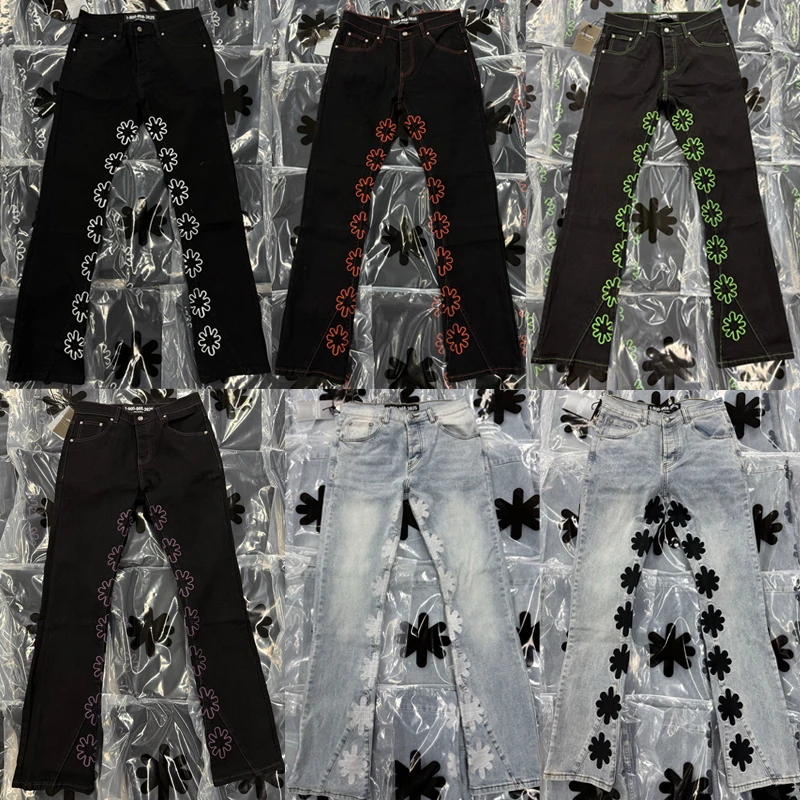 

Мультистильные джинсы LOSTSHDWS, уличная мужская одежда, модные облегающие брюки в стиле ретро с вышивкой, джинсовые брюки Lost Shdws