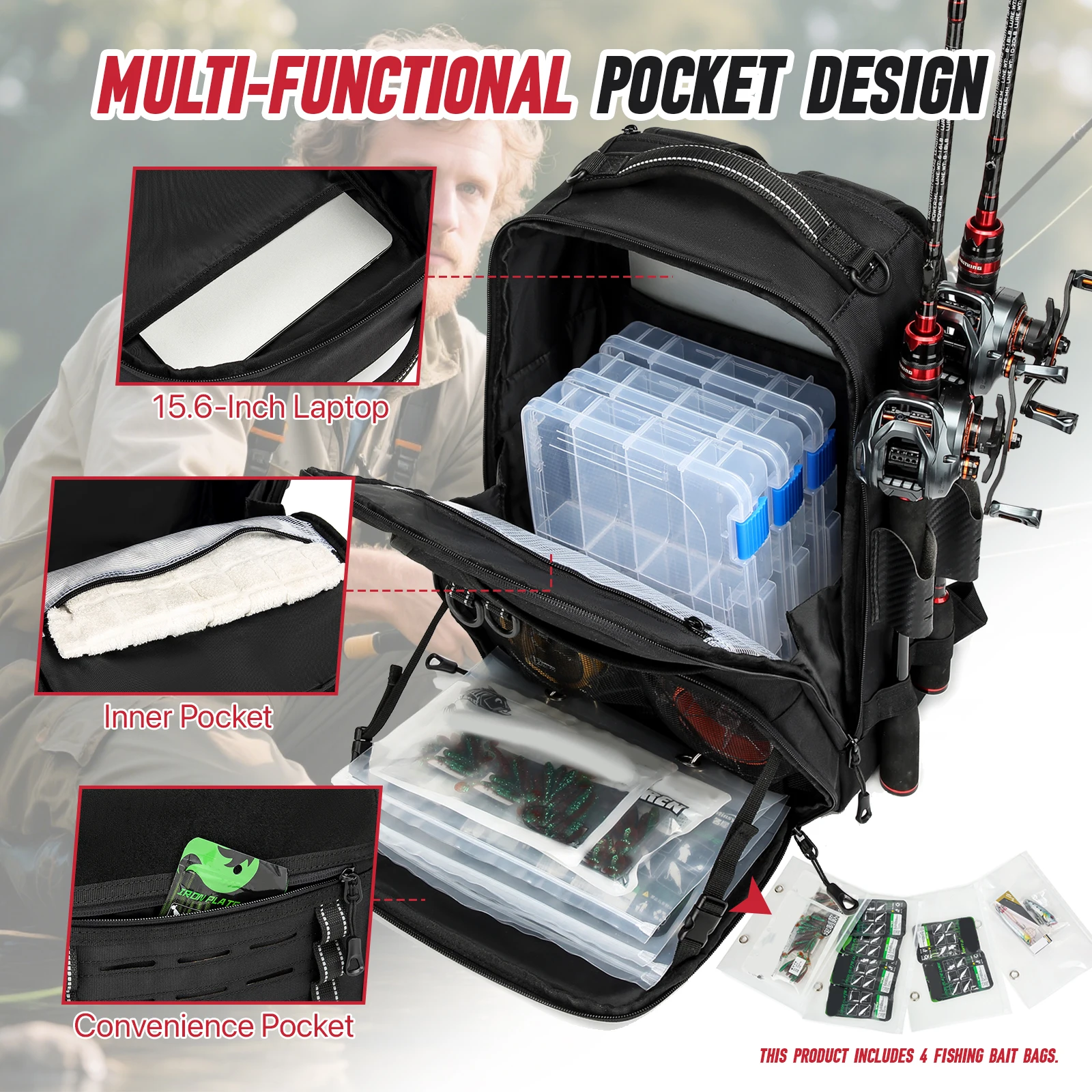 Lightweight Fishing Backpack w - огляд і ціна Fishing Equipment Gifts