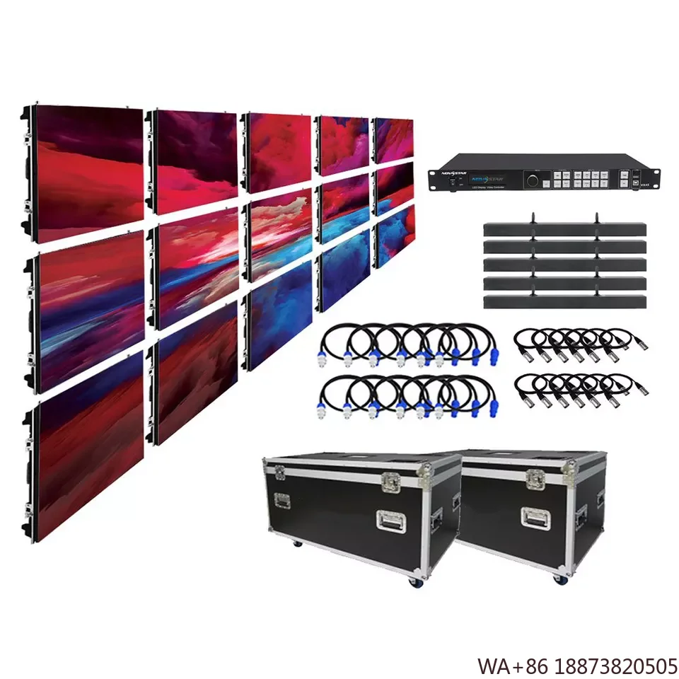 

LED Display P3.91 Indoor Events Stage Giant Screen 500x1000mm Rental Cabinet Display Professional Portable Mobile Stage Wall