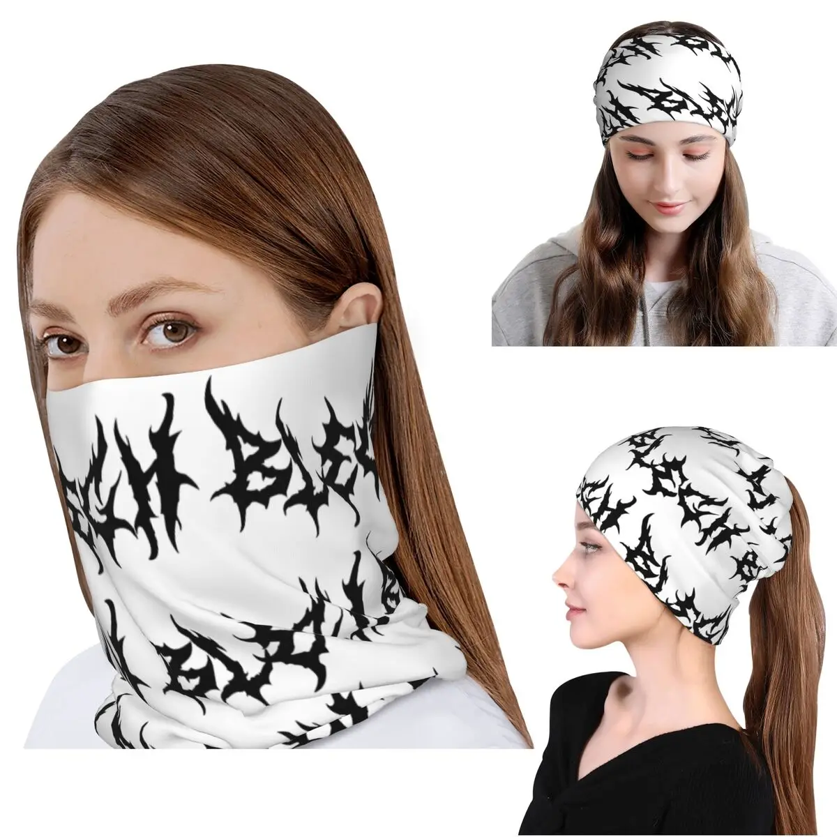 

Blegh Heavy Metal Metalcore Deathcore Bandana Neck Gaiter Face Scarf Multifunction Headwear Beanies Hat for Men Women Washable