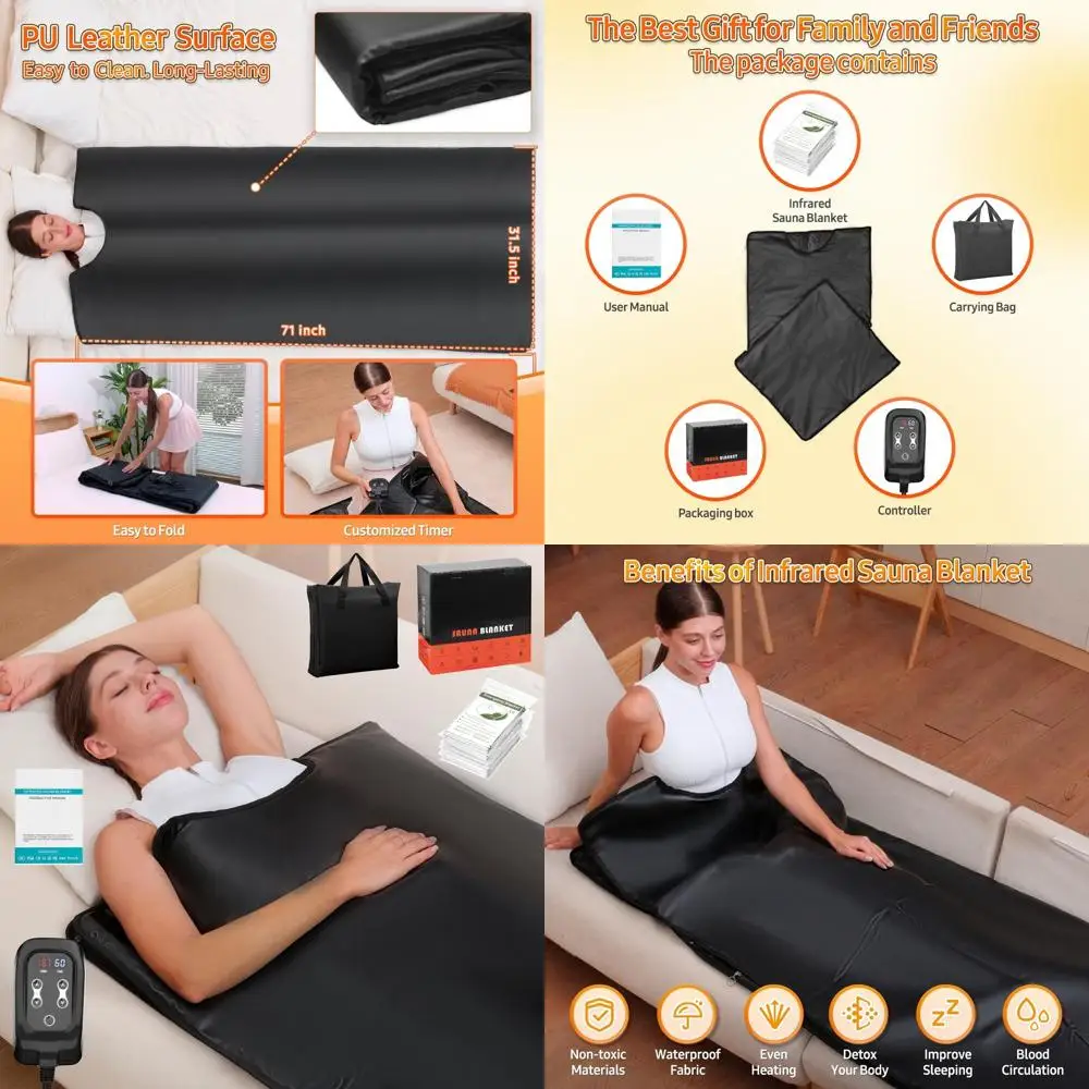 

Портативное инфракрасное одеяло из искусственной кожи для всего тела с функциями детоксикации и расслабления, регулируемой температурой и таймером