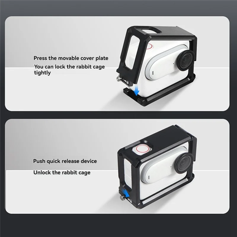 For Insta360 GO3 / GO 3S Ultra Light Metal Cage Frame Case Protective Shell Protector Accessories Dual Cold Shoes