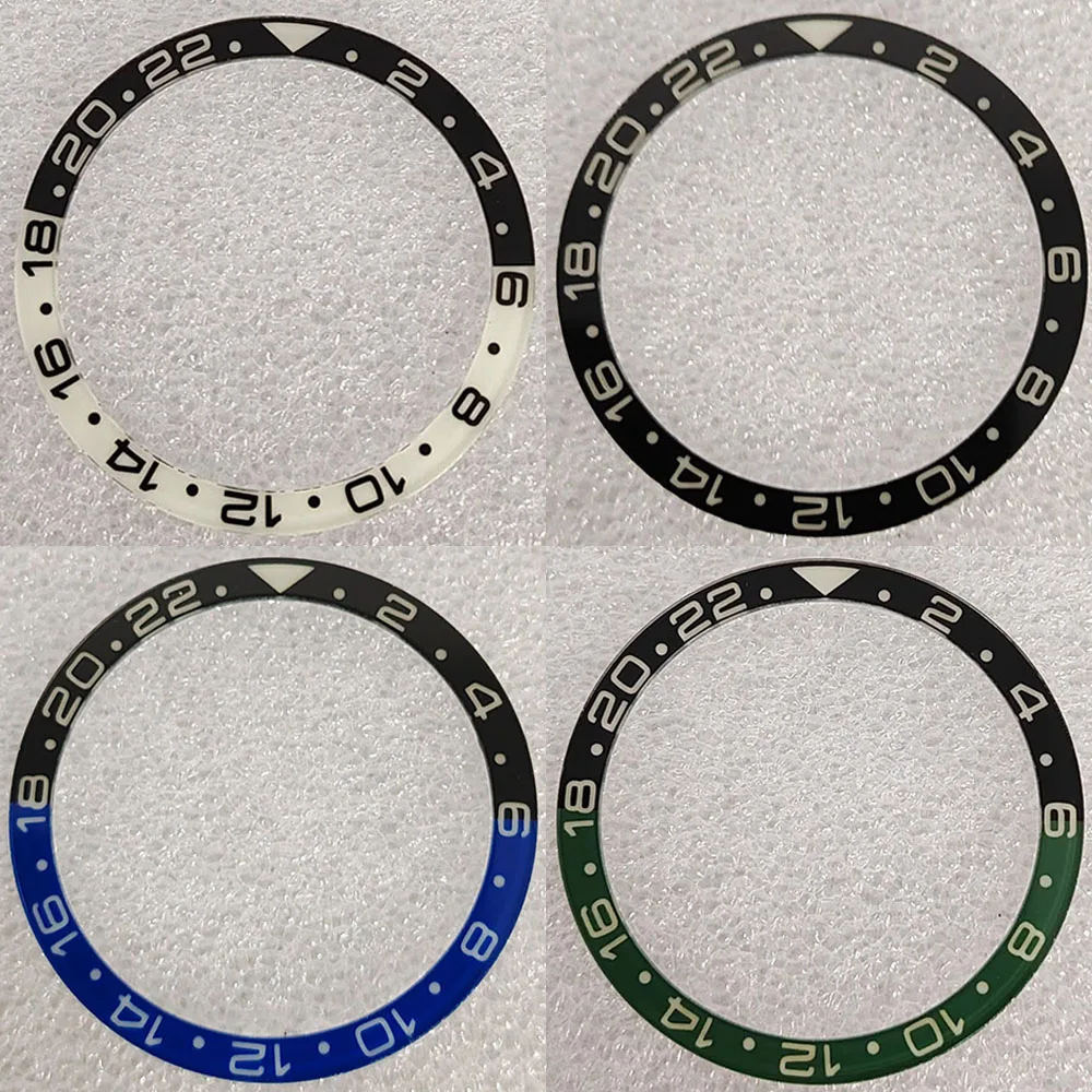 

38mm Flat Watch Bezel Sapphire Glass Inner Diameter 31.5mm Insert Ring Blue Luminous Bezels Watch Accessories