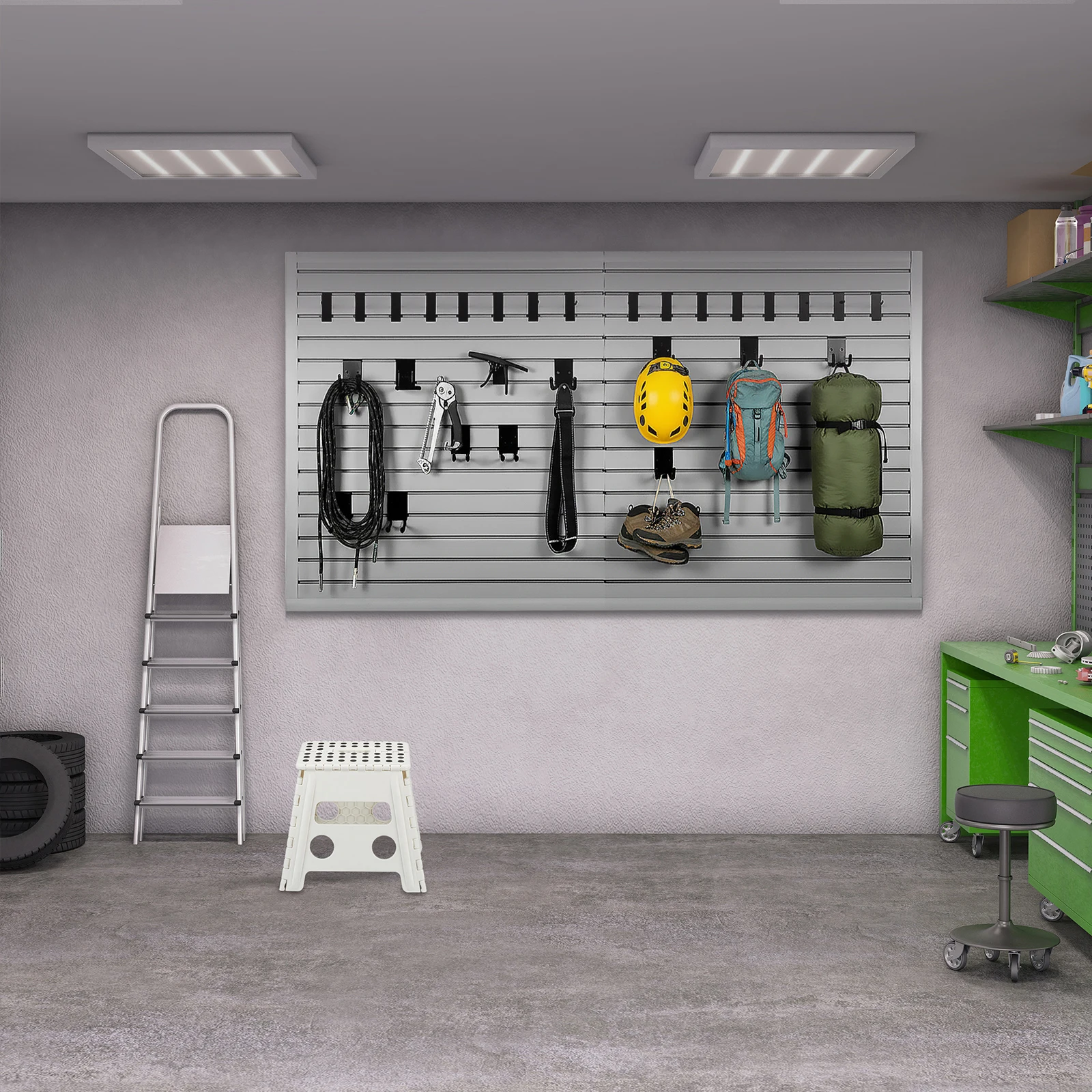 

Slat Wall Paneling 4x8 Ft Slatwall Panels Peg Board Tool Organization for Garage Storage