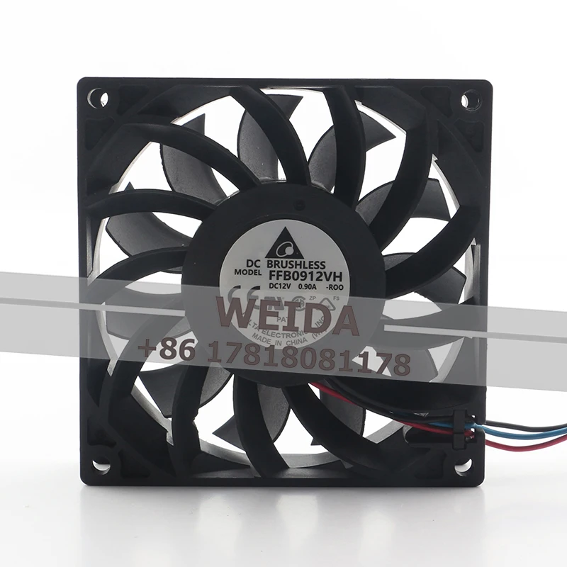 Delta Cooling Fan12V 0.90A AC EC 9025 Violent High Air Volume Inverter 90X90X25MM Three-wire Chassis FFB0912VH