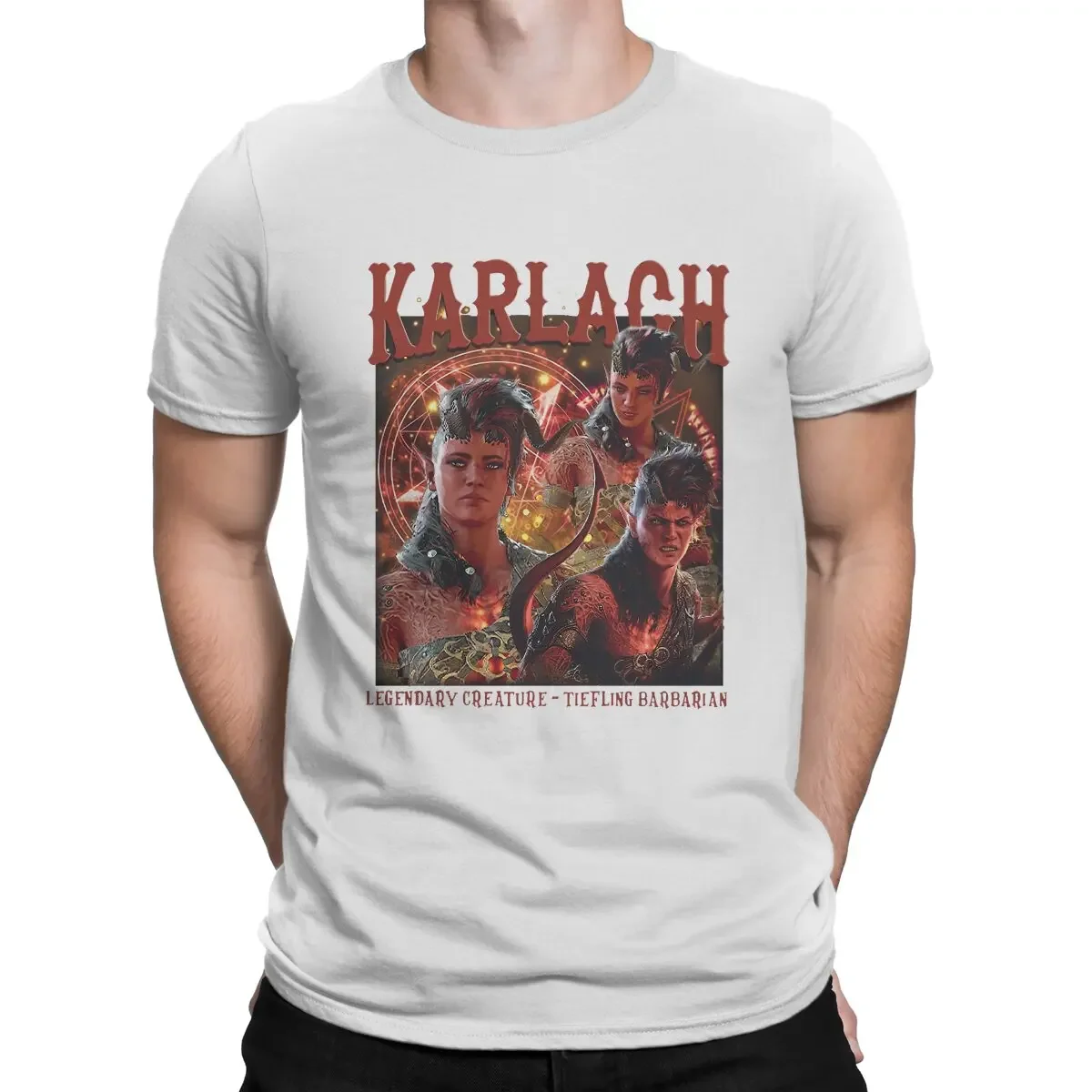 T-Shirt Humor Top Quality Gift Idea Karlach Man's TShirts Astarion Gale Baldurs Gate 3 O Neck Tops 100% Cotton men clothing