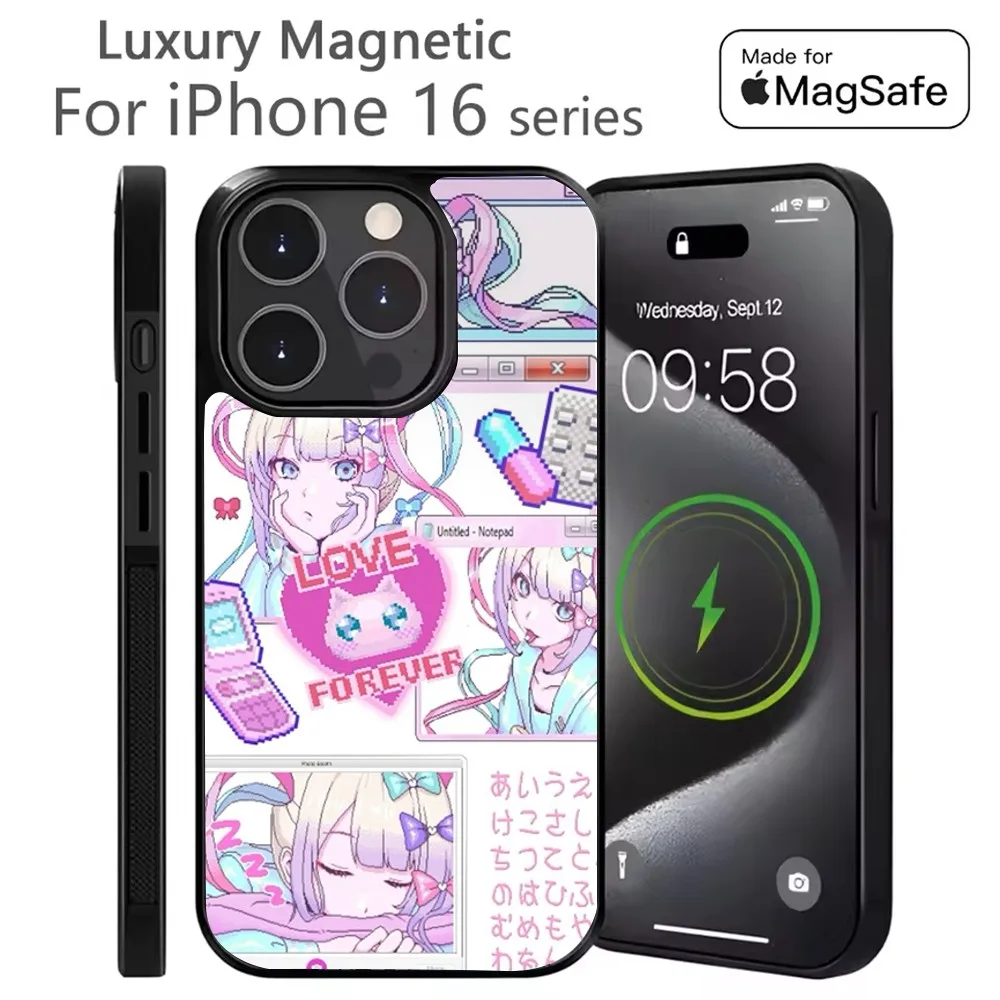 Needy Girl Streamer O-Overload kangel Phone Case For iPhone 16,15,14,13,12,Plus,Pro,Max Mini Magsafe Magnetic Wireless Charging