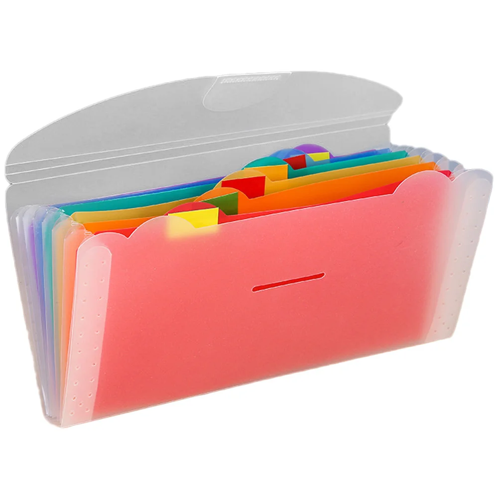 Accordion File Manager Bill Storage Bag Mini 7-grid Rainbow Folder Frosted Pp Multi-layer Receipt Organizer Large Capacity