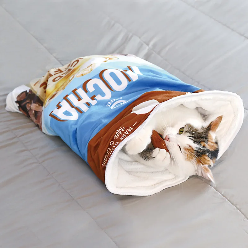 

Foldable Noise Paper Pocket Cat Bed, Warm Pet Universal Dog Bed Cat Mat Sleeping Bags, Cute Cat Diamond Bag Toys,Pet Supplies