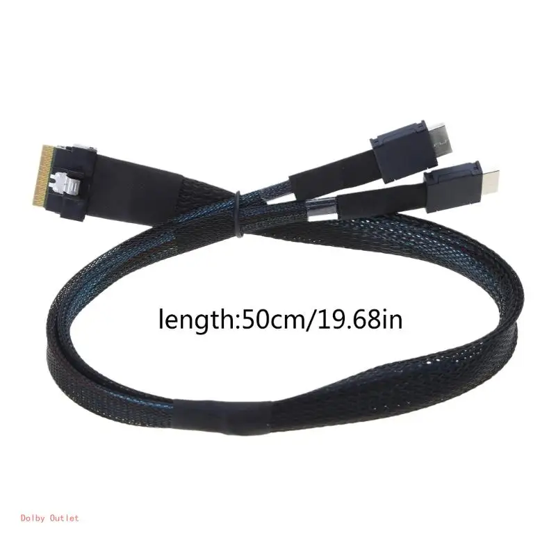 Cable SlimSAS SFF-8654 8x a Oculink SFF-8611 4x 4ix2 para dispositivo seguro 50CM