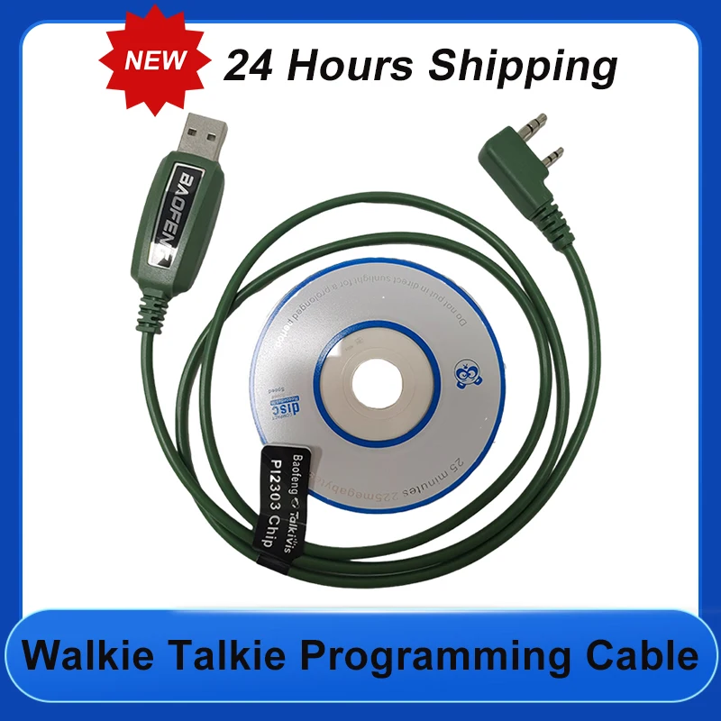 

NEW USB Programming Cable With CD For Quansheng UVK5 UVK6 UV5R Plus Baofeng UV-5R UV82 888S UV-16 17 20 25L Walkie Talkie Radio