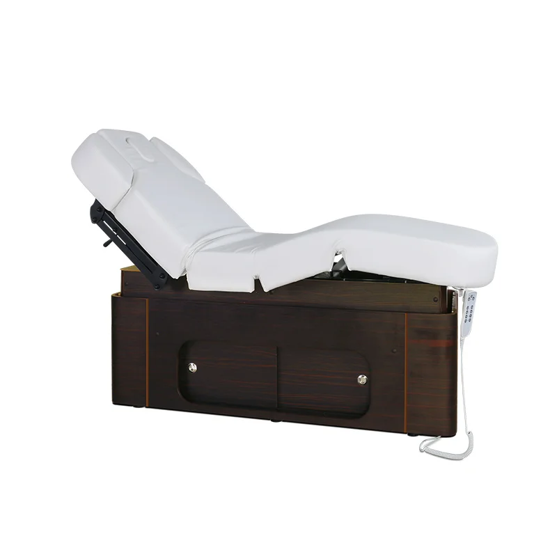 4 s Factory Customizable Electric Massage Table Bed with Drawers Wood Spa Wellness Bed for Facial Treatment & Massage