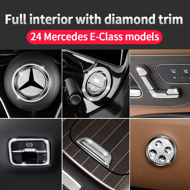 Для Mercedes Benz E Class W214 E200 E260 E300 2024+ внутренняя модификация, отделка центральной консоли, алмазная крышка, хрустальная наклейка
