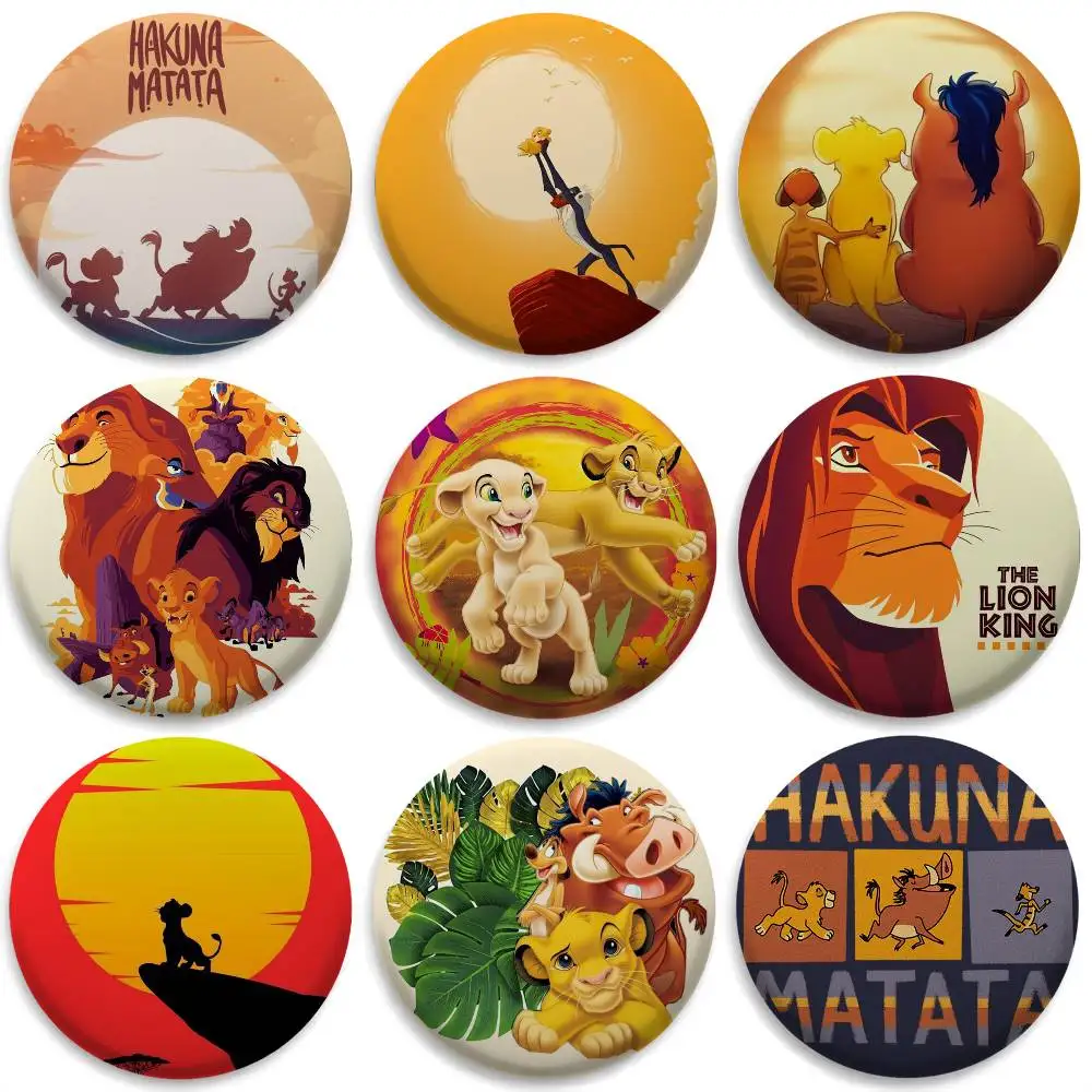 

Simba The Lion King Cool Badges Round Exquisite Badge Brooches Creative Pins For Clothes Hat Backpack Gift Accessories