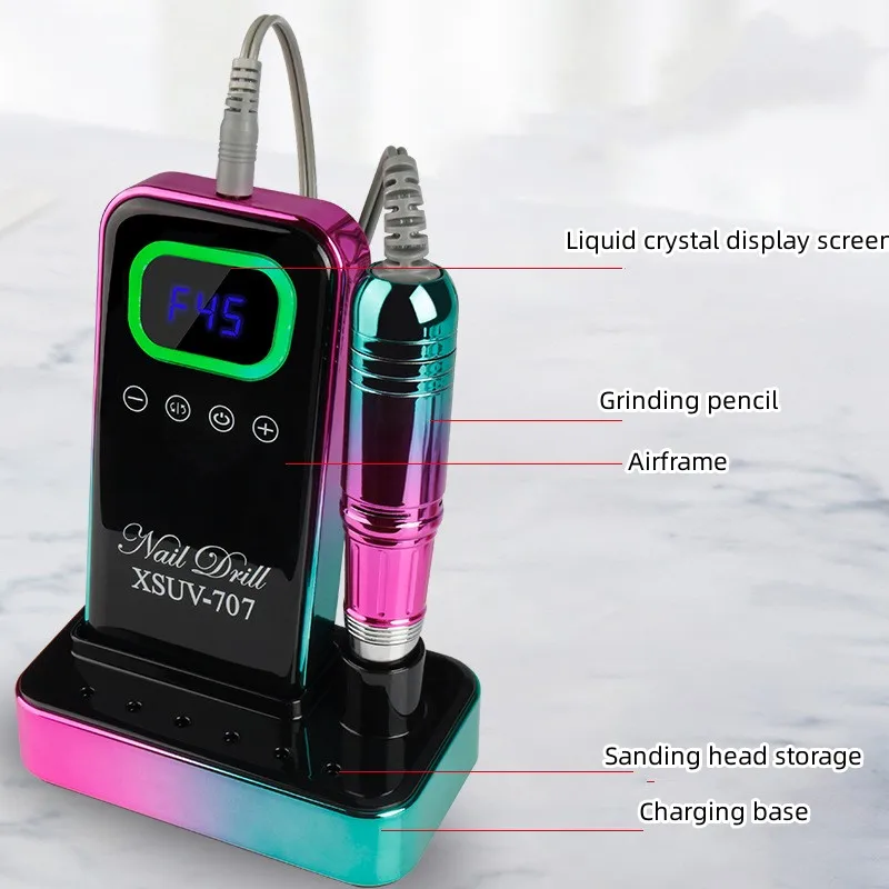 

Professional Nail Drill Machine Brushless Motor 45000RPM Portable Wireless Rechargeable Desktop Electric Nail Drill