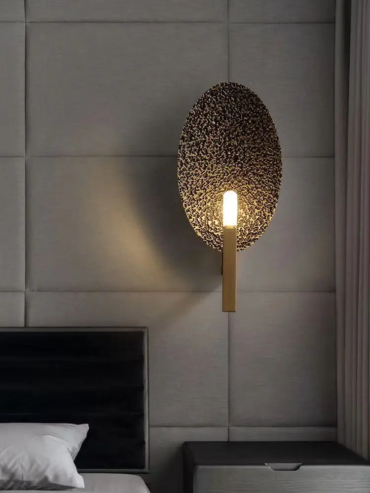 American vintage copper wall lamp designer creative art wall decoration living room aisle bedside retro art LED wall sconce