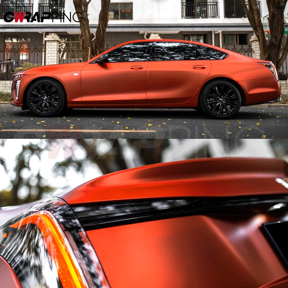 Sunset Orange Car Wrap Vinyl for Motorcycle Helmets Matte Supplies Car Wrapping Film Vehicle Decoration Body Covering Sticker - view 5