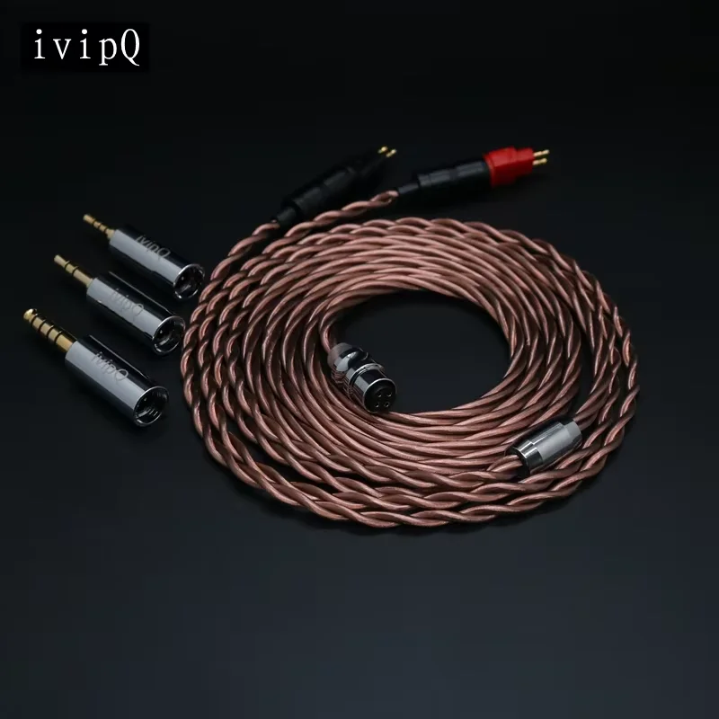 ivipQ-39 IEM Cable 4-Core 5N UPOCC Single Crystal Copper Modular Headphone Upgrade Cable 3.5mm/4.4mm/2Pin/MMCXDual miniXLR