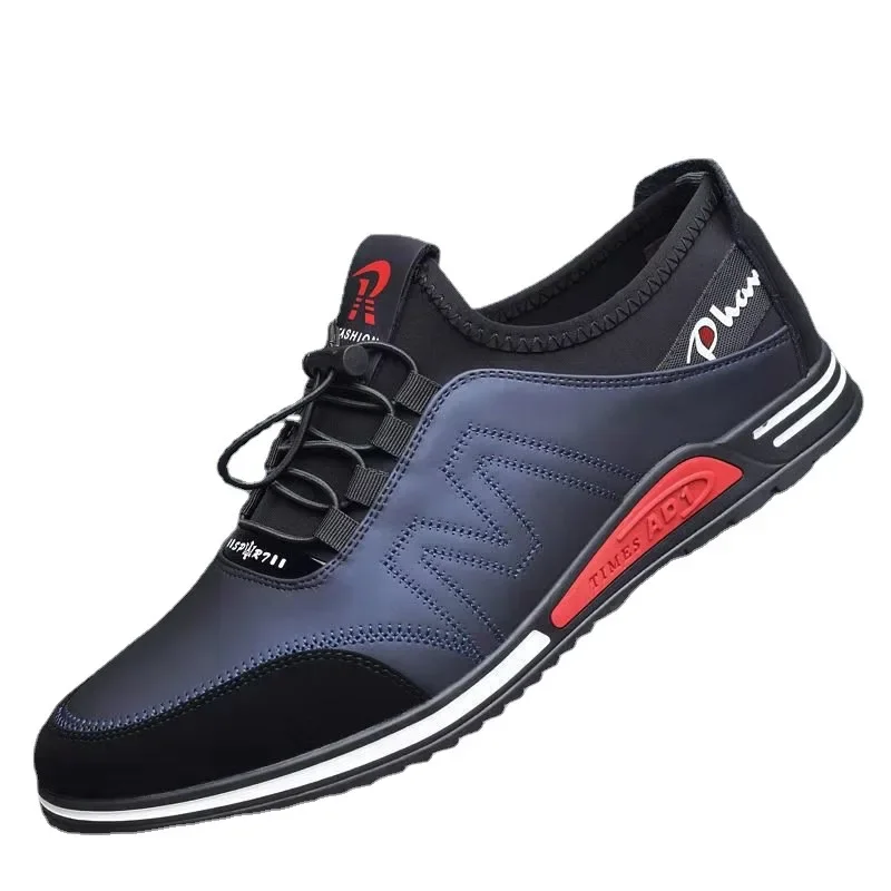 Zapatos informales de suela blanda para hombre, zapatillas formales de estilo británico, transpirables con cordones, ligeras, talla 44