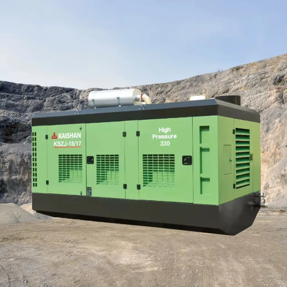 185cfm 8 Bar Mobile Air Compressor Diesel Powered Screw Compressor for Quarry Mining and Construction Factory Price Sale