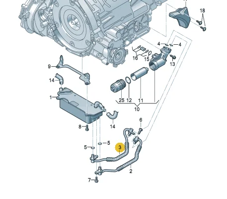 7-Speed Gearbox Return Oil Cooler Coolant  Pressure Hose Line Pipe For Audi A6 C7 A7  3.0 4.0  4G0317817Q 4G0 317 817 Q