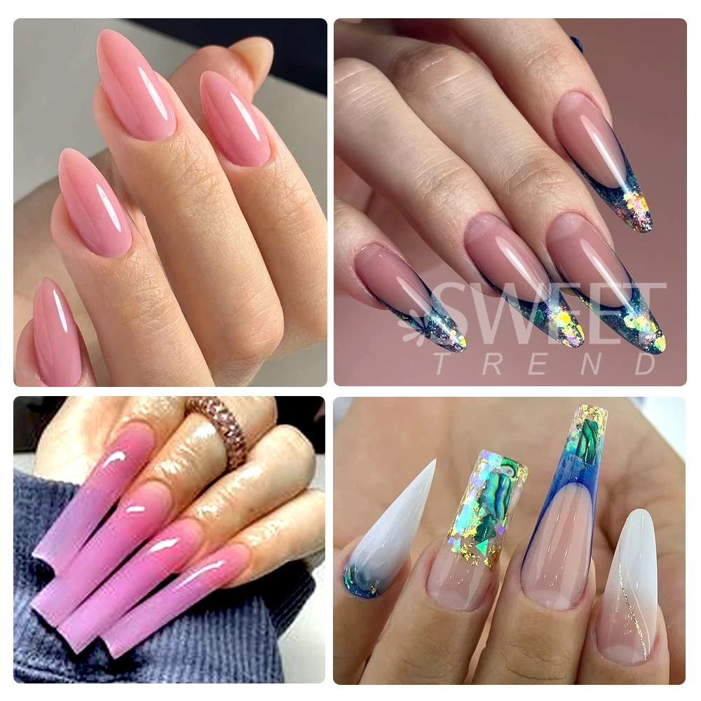 480 Uds. Juego de formas duales para uñas, formas completas para uñas, moldes superiores transparentes, puntas de uñas para formas de extensión de uñas, herramientas de puntas de formas duales para uñas postizas