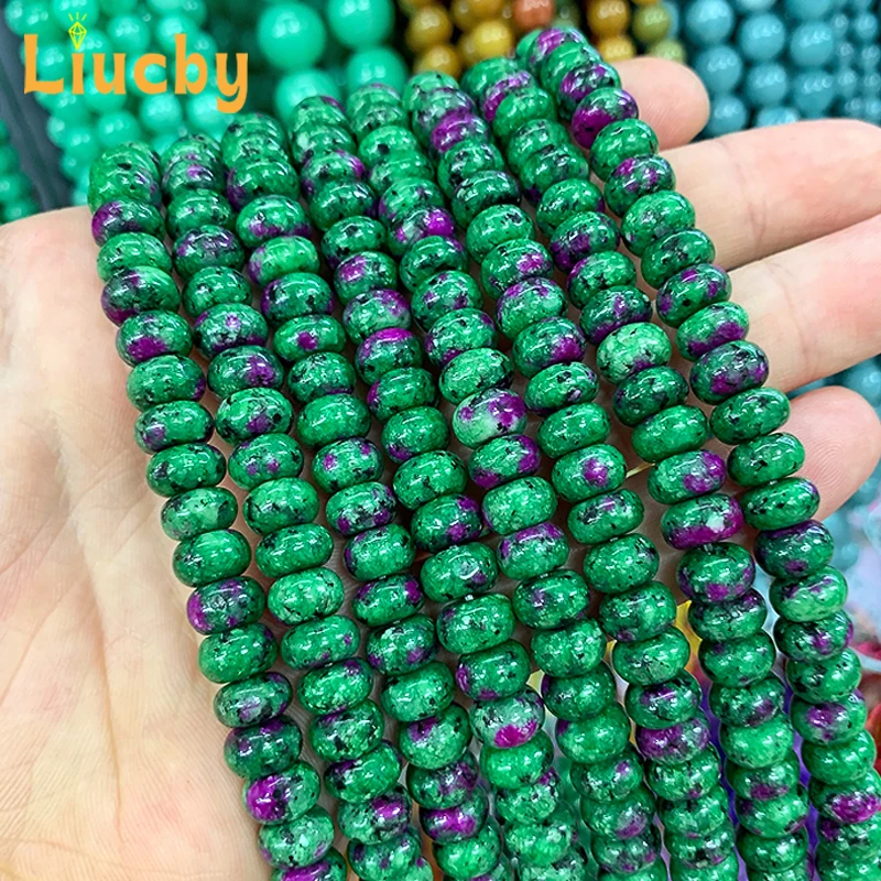 New models Natural Stone epidote Abacus spacer beads For Jewelry Making DIY Hoop earrings Ear Studs Space Bracelet 15\
