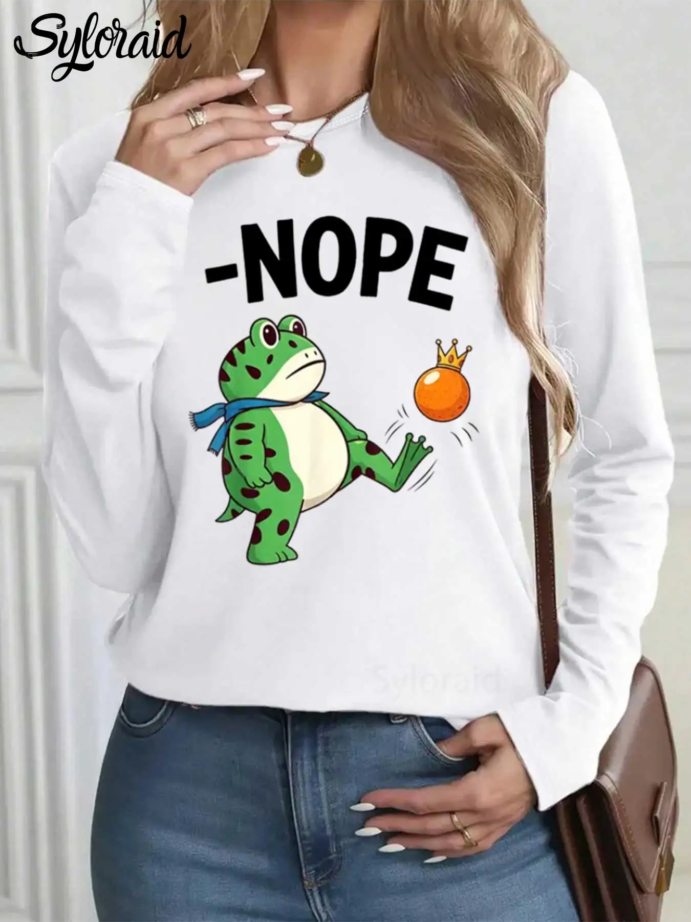 المرأة طويلة الأكمام تي شيرت مضحك الضفدع السياسي مقاومة الجرافيك تي شيرت الحرية قميص أزياء جولة الرقبة عارضة أعلى