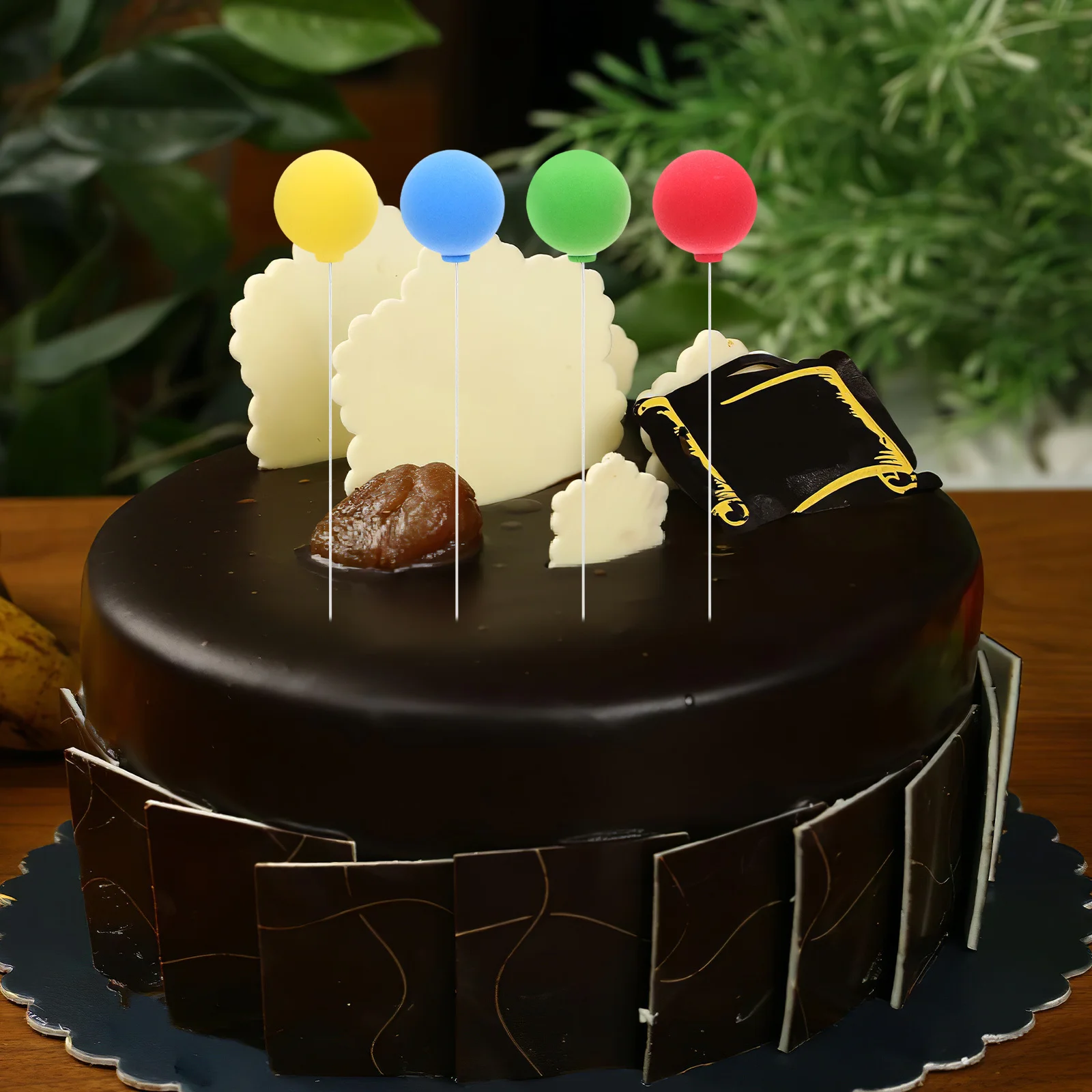 

40Pcs Colorful Mini Balloon Birthday Cake Toppers Round Clay Balls Party Dessert Cake Decorations Cupcake Picks